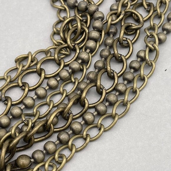 Multi Strand Beaded Curb Link Chain Belt Adjustable Lobster Closure 41 Inches - Picture 8 of 10